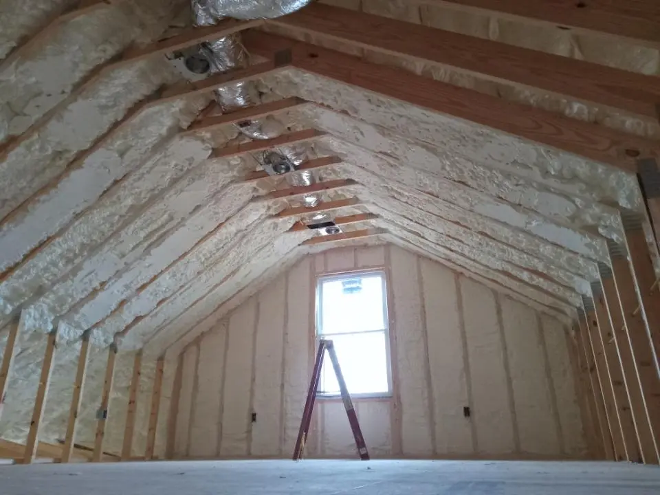 Spray foam roofing application for Crawl Space Insulation project in Tomah